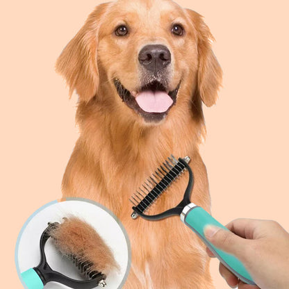 🐕 50% הנחה עכשיו! 🐈 מברשת טיפוח דו צדדית להסרת שיער