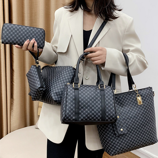 🔥52% הנחה👜 סט תיקים של 6 חלקים | ✨ עור PU איכותי · קלאסי, עמיד וקל לניקוי🎒