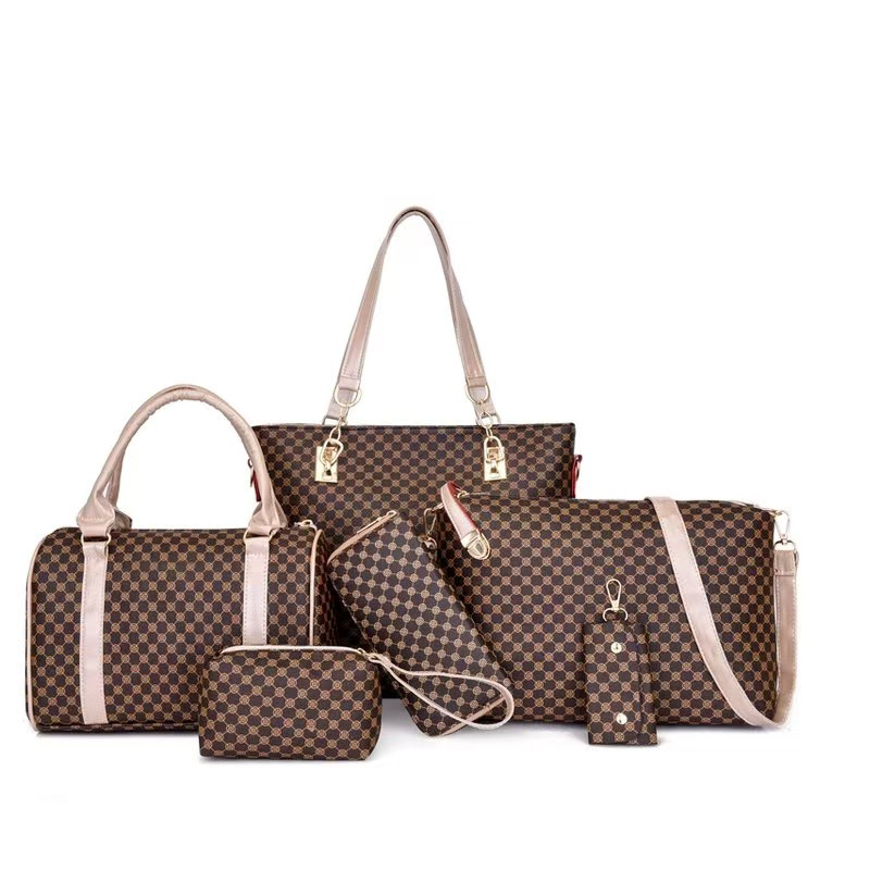 🔥52% הנחה👜 סט תיקים של 6 חלקים | ✨ עור PU איכותי · קלאסי, עמיד וקל לניקוי🎒