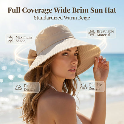 👒מבצע קיץ לוהט☀️כובע נשים עם קשת ושוליים רחבים להגנה מפני השמש
