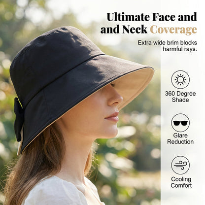 👒מבצע קיץ לוהט☀️כובע נשים עם קשת ושוליים רחבים להגנה מפני השמש