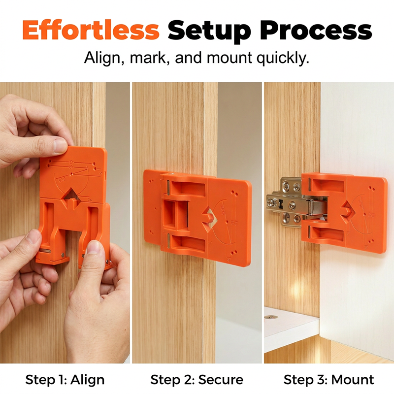 📢45% OFF🔧NOW! Careluxpro Cabinet Door Hinge Drilling Guide – Magnetic Clamp & Precise 35mm Alignment ✨