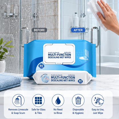 ✨🧼 מגבוני ניקוי וסילוק אבנית רב-תכליתיים לחדר האמבטיה 🚿🪥