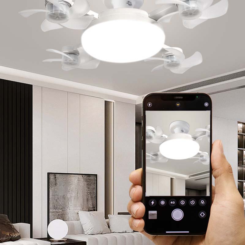 🌀 מאוורר תקרה LED 2-ב-1 עם שקע E27 | שקט וחסכון אנרגיה ✨ | שלט רחוק כלול 💡