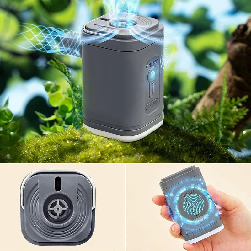 🔋 משאבת אוויר נטענת לקמפינג | ניפוח מהיר + תאורת LED ✨ | קומפקטית וניידת 🌿