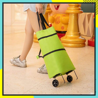 🛒✨ עגלת קניות מתקפלת 2-ב-1 | קיבולת 23 ליטר | גלגלים שקטים | בד אוקספורד איכותי 🌿