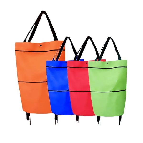 🛒✨ עגלת קניות מתקפלת 2-ב-1 | קיבולת 23 ליטר | גלגלים שקטים | בד אוקספורד איכותי 🌿