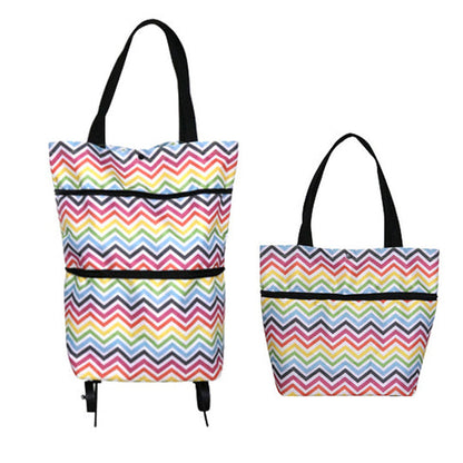 🛒✨ עגלת קניות מתקפלת 2-ב-1 | קיבולת 23 ליטר | גלגלים שקטים | בד אוקספורד איכותי 🌿