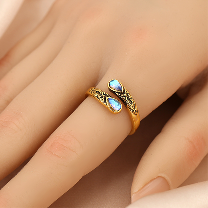 💍 טבעת וינטג׳ בעבודת יד | זירקון טיפתני נוצץ ✨ | לאישה שיודעת מי היא 🌸