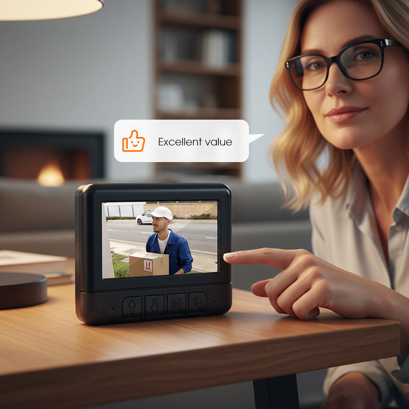 📹 פעמון דלת חכם אלחוטי עם מסך 4.3" – מצלמה 1080P HD, אינטרקום דו-כיווני וראיית לילה 🔔🏠✨