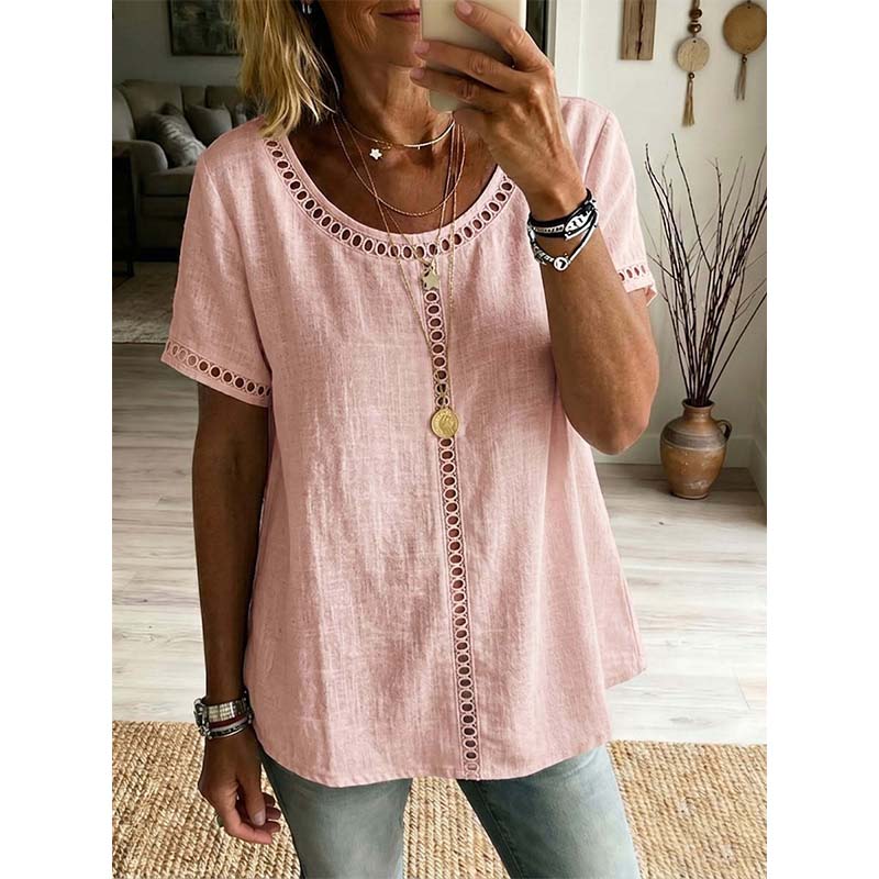 ✨ חולצת בוהו קז'ואל לנשים עם חיתוכים אלגנטיים 🌸