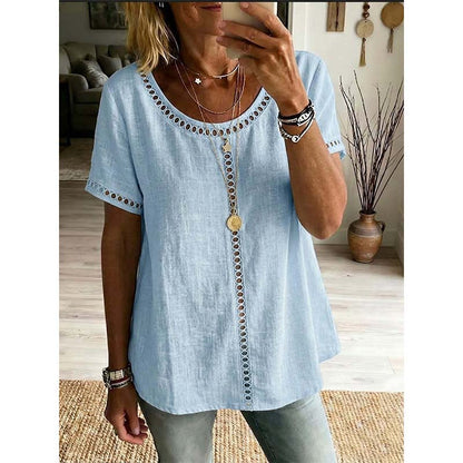 ✨ חולצת בוהו קז'ואל לנשים עם חיתוכים אלגנטיים 🌸