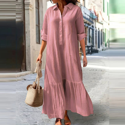 👗✨ שמלת מקסי וינטג' עם צווארון מחויט לנשים | 50% הנחה ⏰