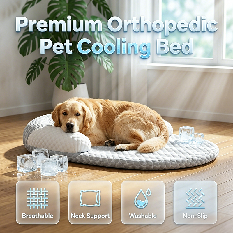 🐾❄️ מיטת קירור אורתופדית לחיות מחמד | נושמת ומרעננת | שינה עמוקה בקיץ 🌙💤