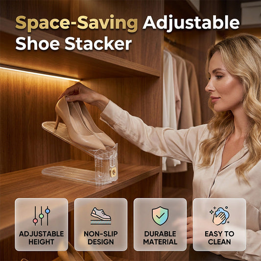 👟 Adjustable Double-Decker Shoe Organizer | Space-Saving Shoe Stacker 👠