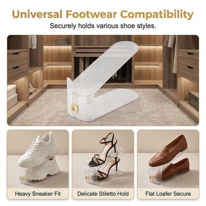 👟 Adjustable Double-Decker Shoe Organizer | Space-Saving Shoe Stacker 👠