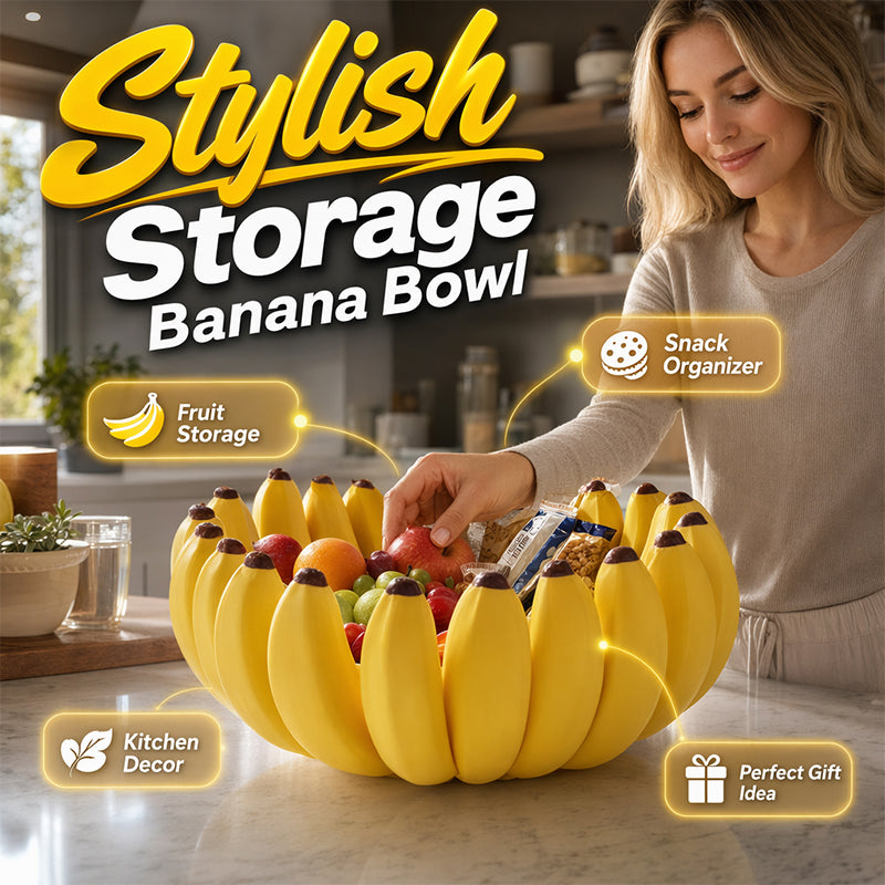 🍌 Creative Banana-Shaped Fruit Bowl | Decorative Storage Organizer