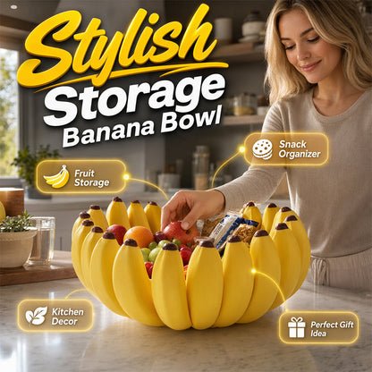 🍌 Creative Banana-Shaped Fruit Bowl | Decorative Storage Organizer
