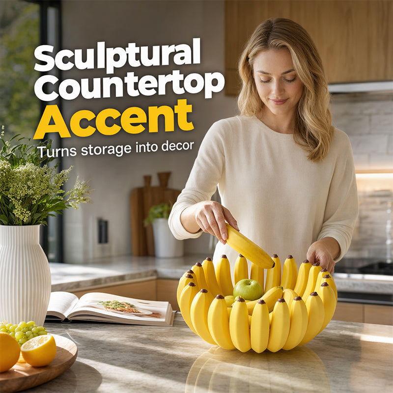 🍌 Creative Banana-Shaped Fruit Bowl | Decorative Storage Organizer