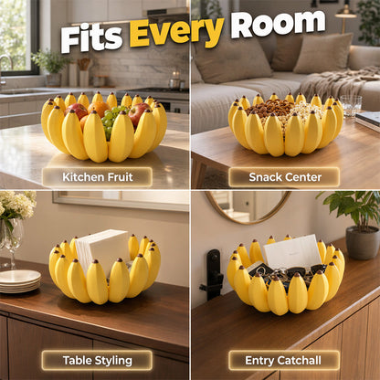 🍌 Creative Banana-Shaped Fruit Bowl | Decorative Storage Organizer