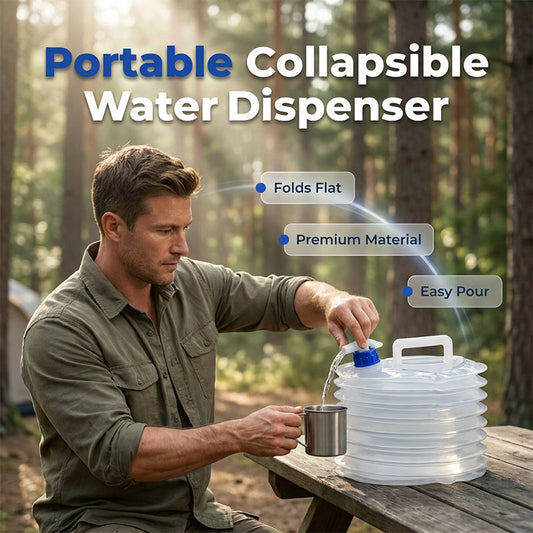 💧 מיכל מים מתקפל נטול BPA – פלסטיק כשר למזון, נטול ריח, עמיד | מושלם לשתייה, בישול וטיולים 🏕️