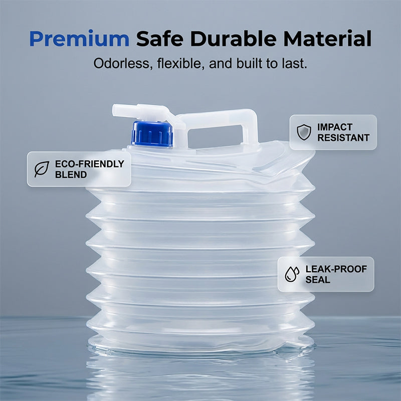 💧 מיכל מים מתקפל נטול BPA – פלסטיק כשר למזון, נטול ריח, עמיד | מושלם לשתייה, בישול וטיולים 🏕️