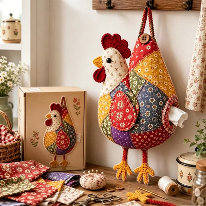 🧵 ערכת תפירה DIY - מחזיק טישו בעיצוב חיות 🦆 | סט יצירה מטלאים