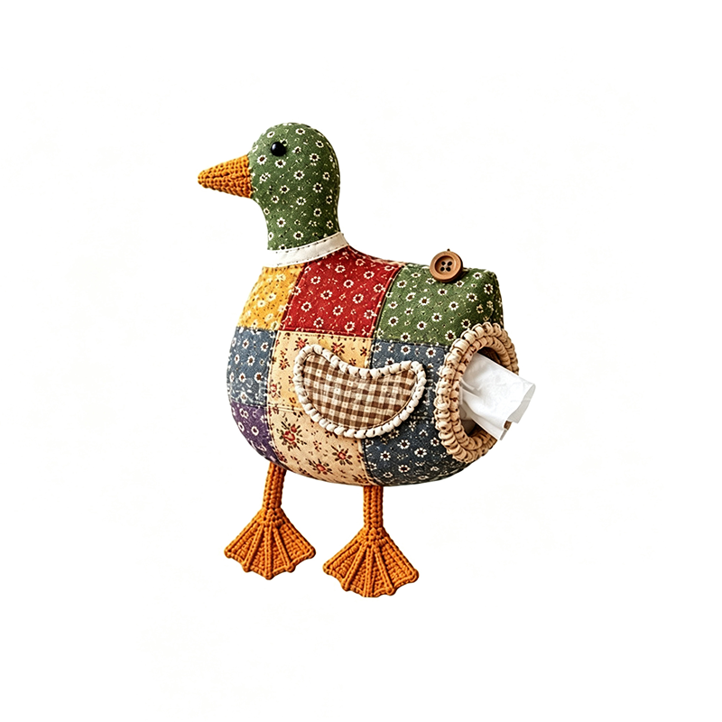🧵 ערכת תפירה DIY - מחזיק טישו בעיצוב חיות 🦆 | סט יצירה מטלאים