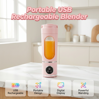 🍋 בלנדר נייד נטען USB | הופך לכוס שתייה ✨ | 700מל קל לניקוי 🌀
