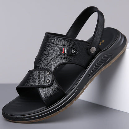 👞 סנדלי עור לגברים | שימוש כפכפית ועם רצועת עקב ✨ | ידידים לחוף וליומיום | 38-47 🌟