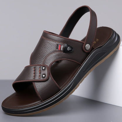 👞 סנדלי עור לגברים | שימוש כפכפית ועם רצועת עקב ✨ | ידידים לחוף וליומיום | 38-47 🌟