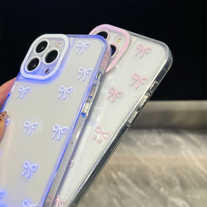 🎀 כיסוי איפון עם נורות LED וקשת נחמדה ✨ | זוהר בכל שיחה נכנסת | הגנת זעזועים | TPU רך 📱