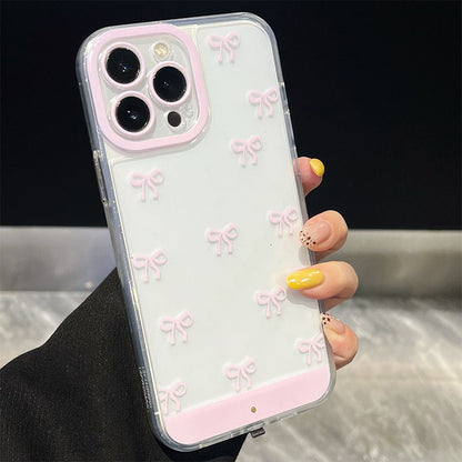 🎀 כיסוי איפון עם נורות LED וקשת נחמדה ✨ | זוהר בכל שיחה נכנסת | הגנת זעזועים | TPU רך 📱