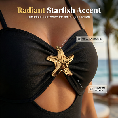 ⭐👙 שמלת ים לנשים עם חיתוכים בצורת כוכבי ים - גזרה מחמיאה ונוחה לחוף הים ולבריכה ✨