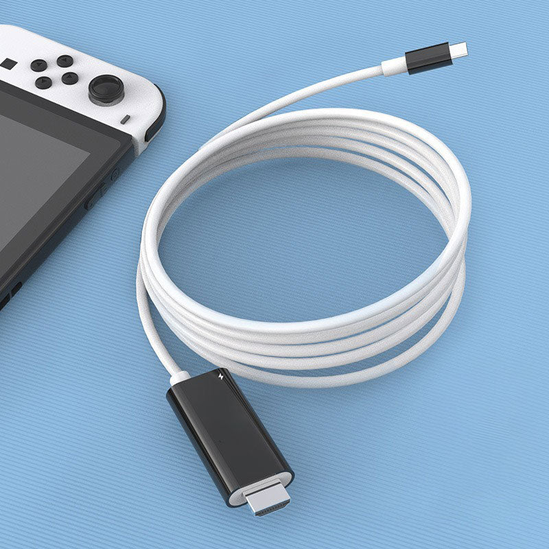 🎮 כבל מתאם USB-C ל-HDMI ל-Nintendo Switch | טעינת PD 100W ✨ | אורך 2 מטר 🔌