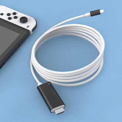 🎮 כבל מתאם USB-C ל-HDMI ל-Nintendo Switch | טעינת PD 100W ✨ | אורך 2 מטר 🔌