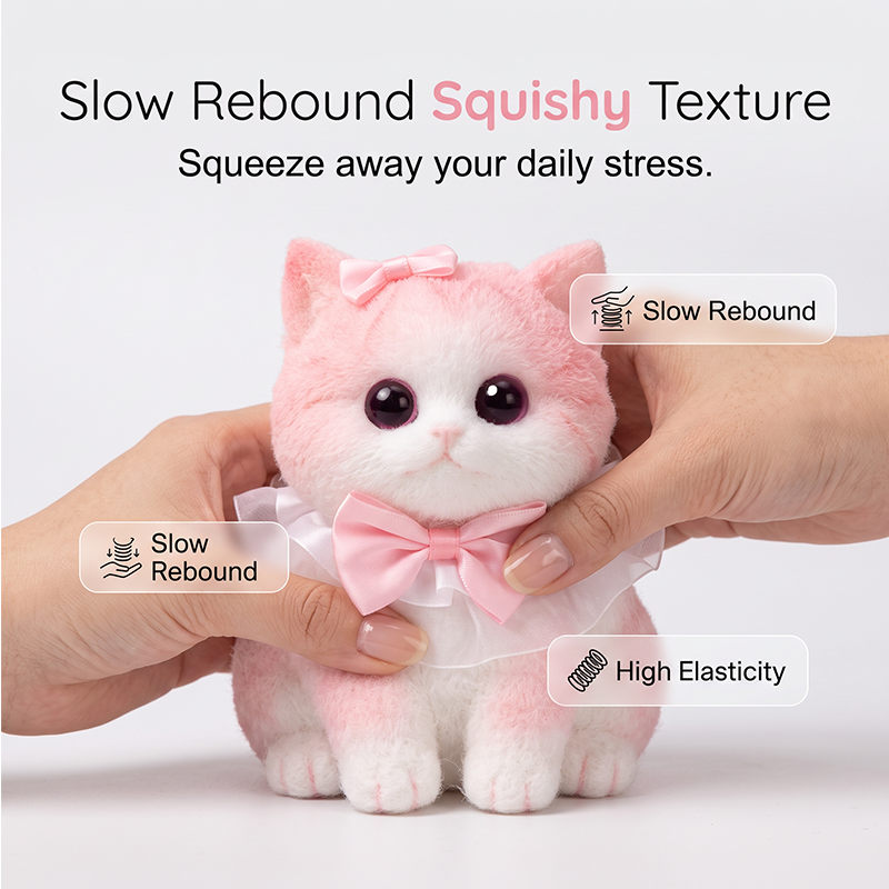 🐹 🐱 Squishy Cat Plush Toy – Soft Slow-Rebound Stress Relief Companion