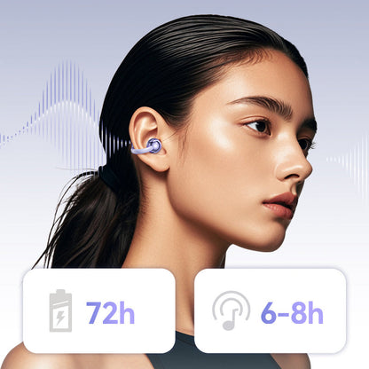 🎧✨ אוזניות קליפ-און אלחוטיות | Bluetooth 5.4 | ביטול רעשים AI | 72 שעות סוללה | קל ונוח 🏃‍♂️