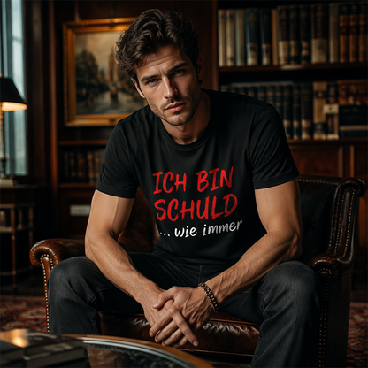 👕 חולצת טישירט שחורה לגברים עם סלוגן גרמני מצחיק ✨ | הדפסה משני צדדים | נושם | S-3XL 🇩🇪