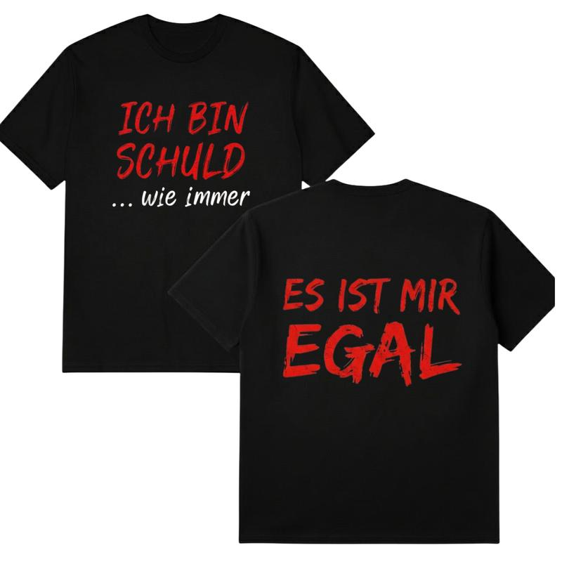 👕 חולצת טישירט שחורה לגברים עם סלוגן גרמני מצחיק ✨ | הדפסה משני צדדים | נושם | S-3XL 🇩🇪