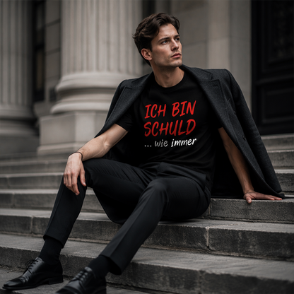 👕 חולצת טישירט שחורה לגברים עם סלוגן גרמני מצחיק ✨ | הדפסה משני צדדים | נושם | S-3XL 🇩🇪