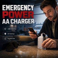🔋 50% OFF – AA Battery Emergency Phone Charger | Pocket Power Bank with LED Flashlight charm-cart