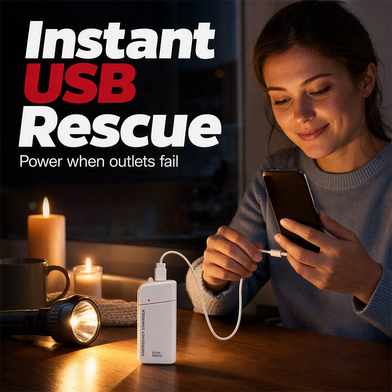 🔋 50% OFF – AA Battery Emergency Phone Charger | Pocket Power Bank with LED Flashlight charm-cart