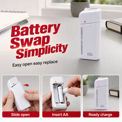 🔋 50% OFF – AA Battery Emergency Phone Charger | Pocket Power Bank with LED Flashlight charm-cart