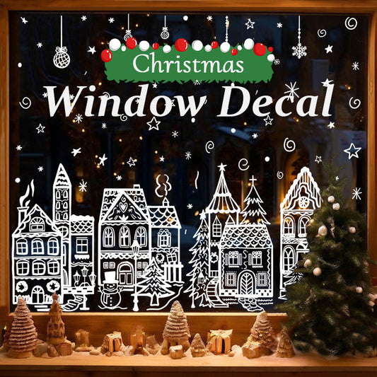 🎁🎄Up to 50% OFF Christmas Sale✨! Christmas Village Window & Wall Sticker Set (4 Sheets/78pcs) - Peel & Stick