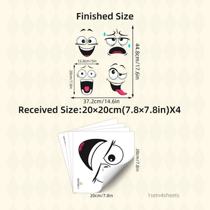 4 Sheets Funny Smiley Face Stickers