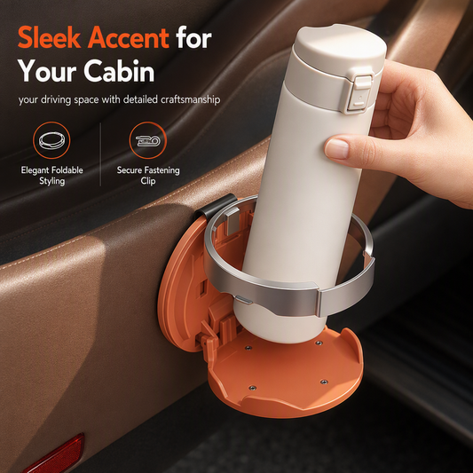 📢Multifunctional Foldable Car Door Cup Holder Large Diameter Drink and Water Bottle Storage Rack