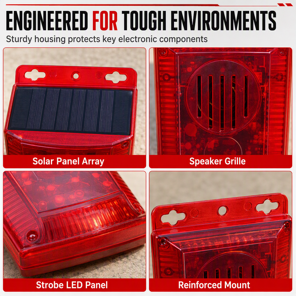 🚨 Solar Outdoor Animal Deterrent Alarm