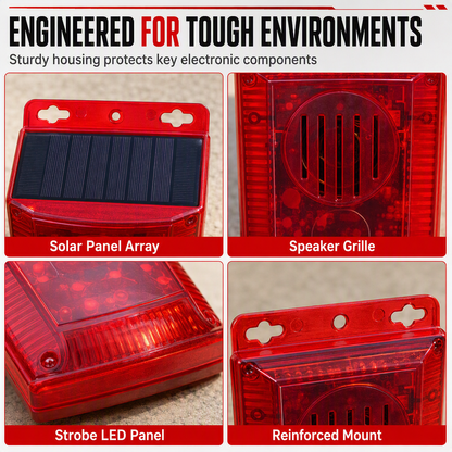 🚨 Solar Outdoor Animal Deterrent Alarm