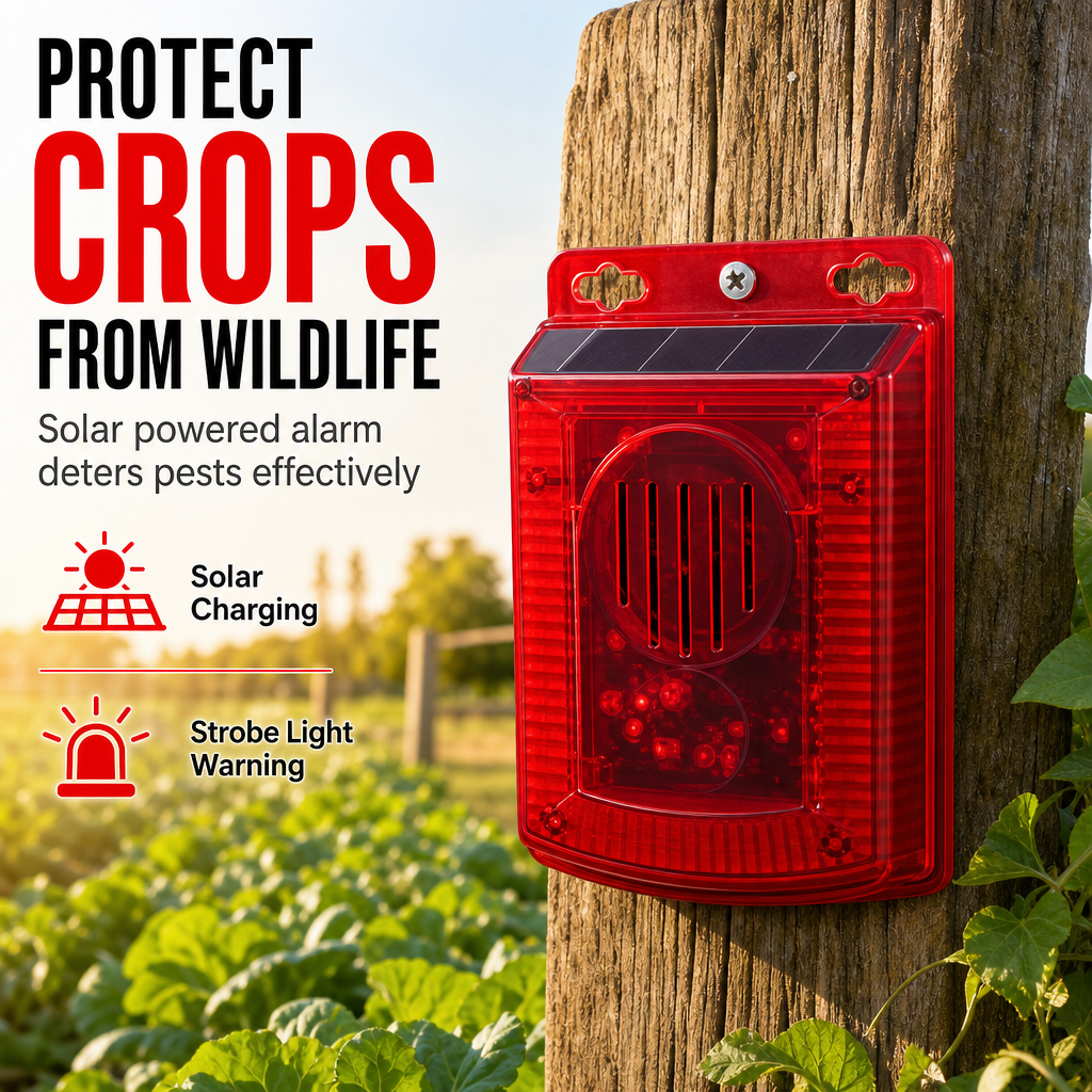 🚨 Solar Outdoor Animal Deterrent Alarm